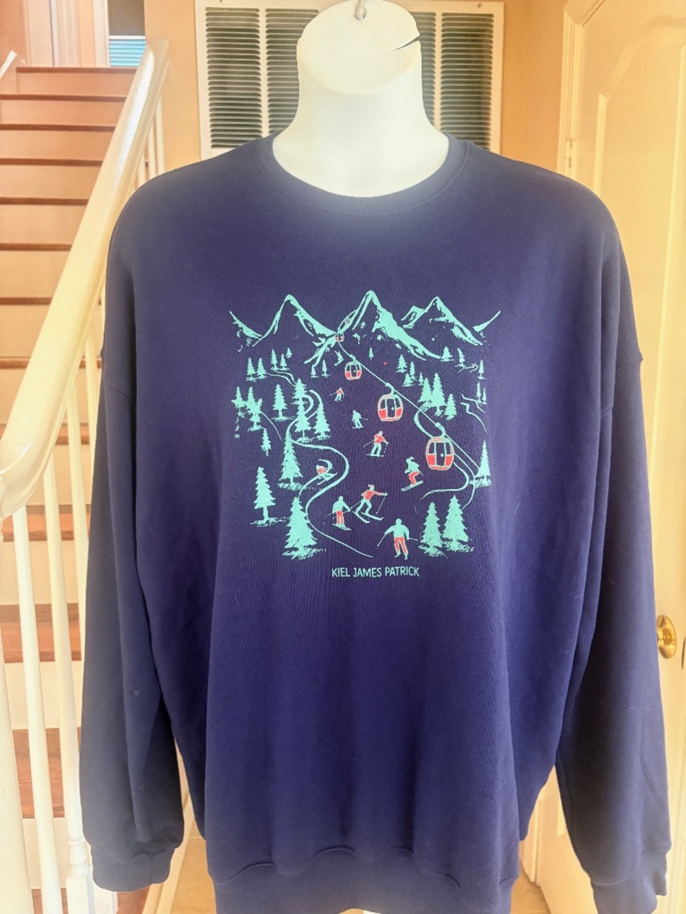 New Kiel James Patrick Alpine Ski Run Sweatshirt Super Soft Crew Neck XXL 2XL